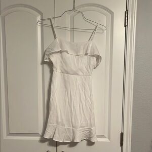 White Ruffled Spaghetti Strap Mini Sundress